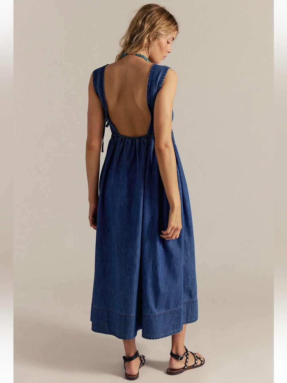 Free People Mirenia Denim Midi Dress - Picture 3 of 3